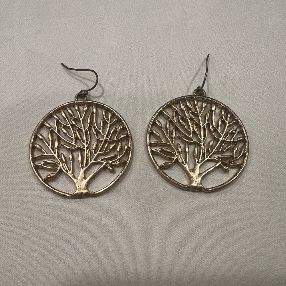 Gold Color Statement Earrings